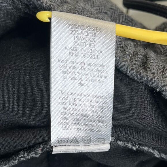 Pacsun Elastic Herringbone Trouser Tie Waist Charcoal Slim Pant Men Size Medium - Picture 9 of 14